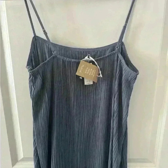 NEW Madewell The Goldie Dress in Plissé ~ Teapot Blue ~ 8 ~ NWT! - Picture 8 of 10